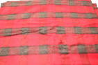 Vintage Red & Black Plaid Fabric, Chenille?, 54x74