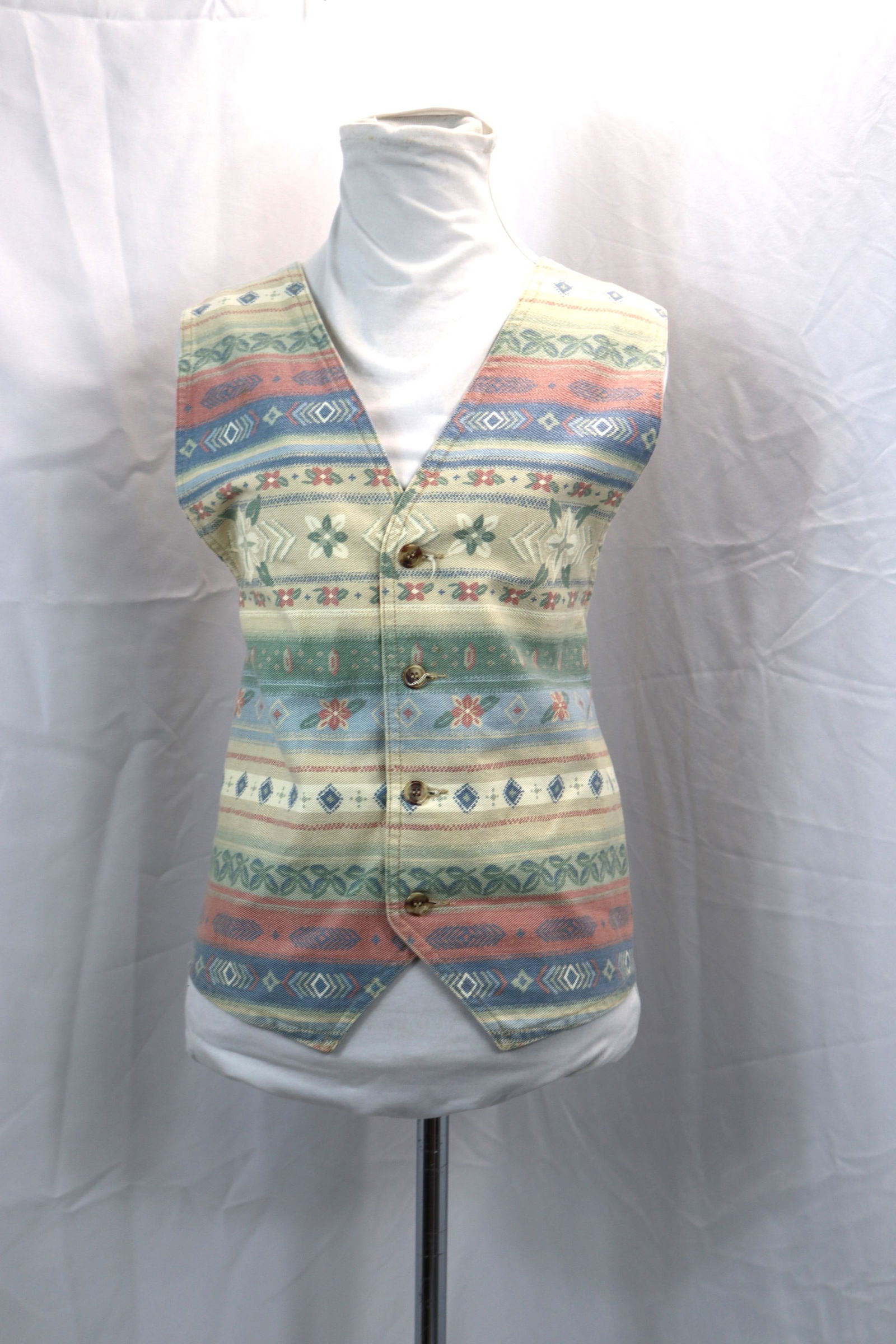 Vintage 1980's Vivaldi Pastel Color Western Style Vest (1 of 5)