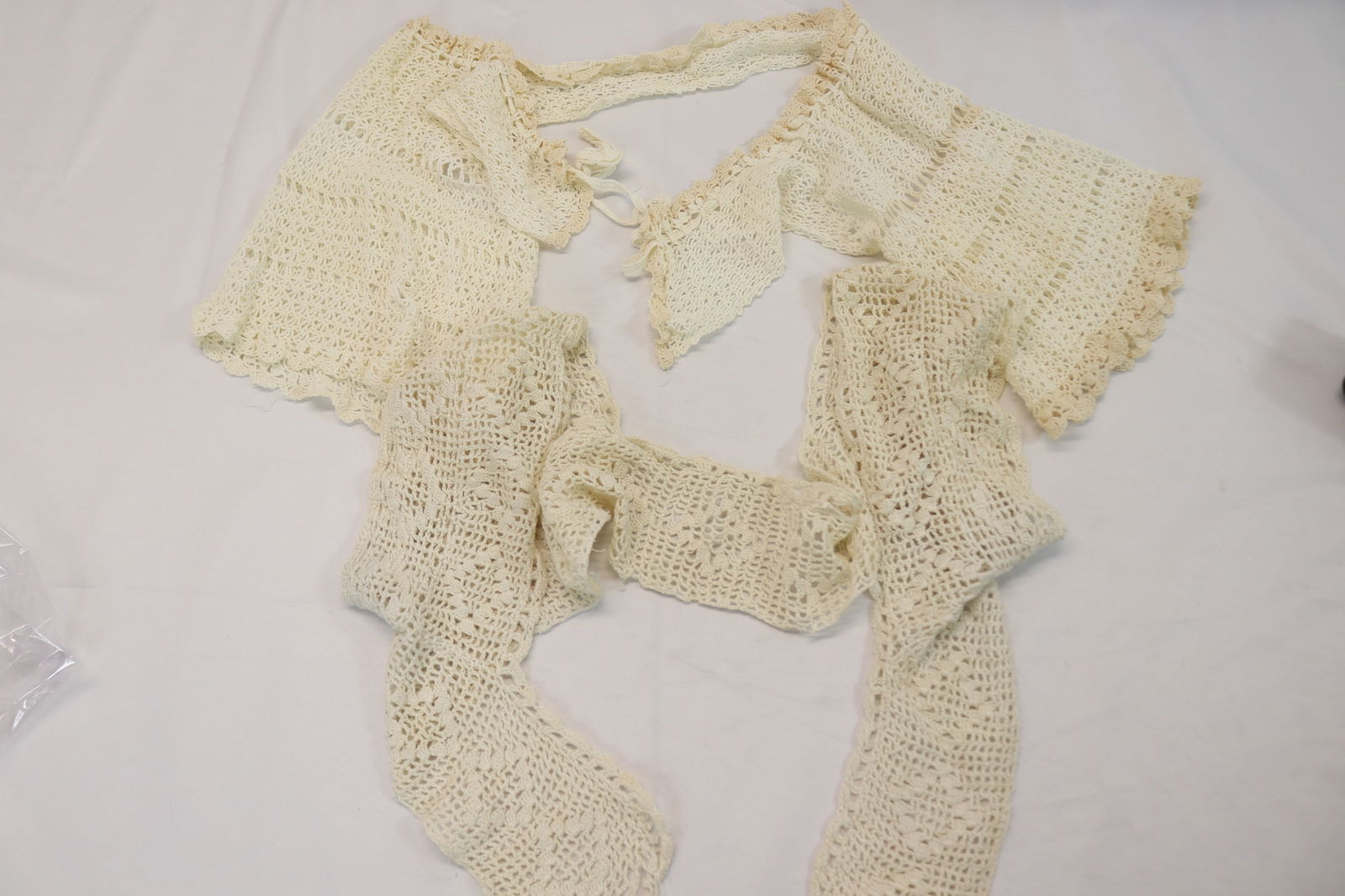 Lot of 2 Antique Hand Crochet Camisole Tops (1 of 4)