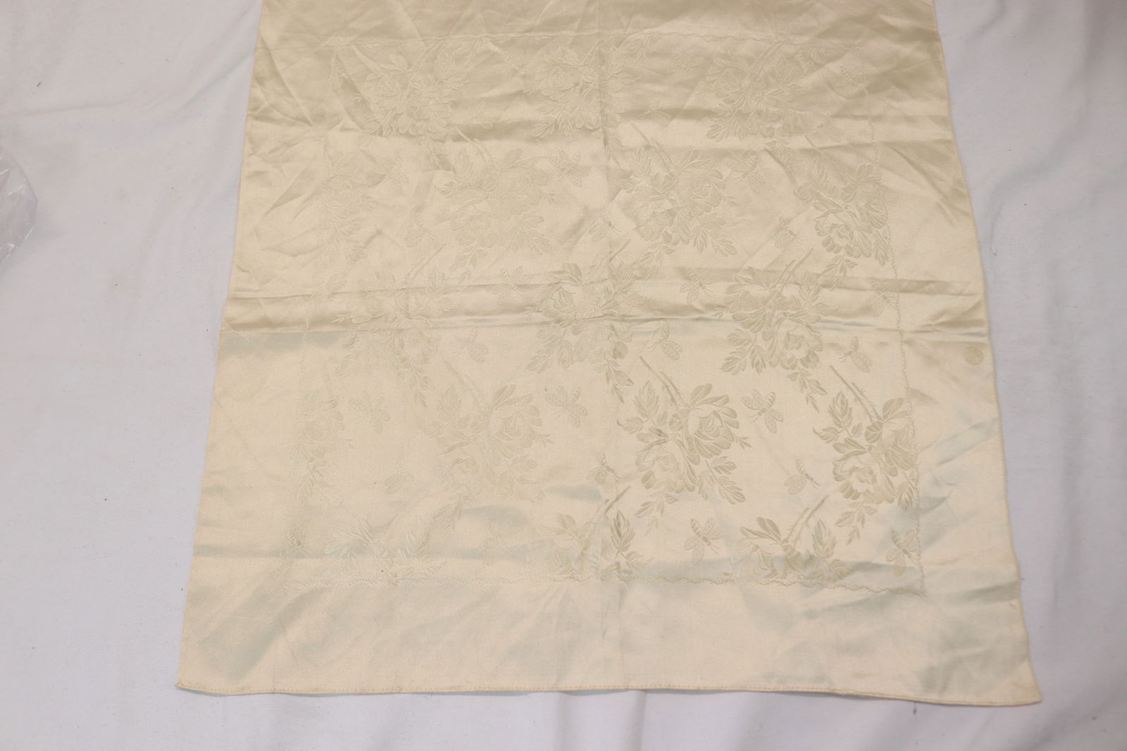Victorian Silk Satin Brocade Scarf, Floral & Bee Pattern (1 of 5)