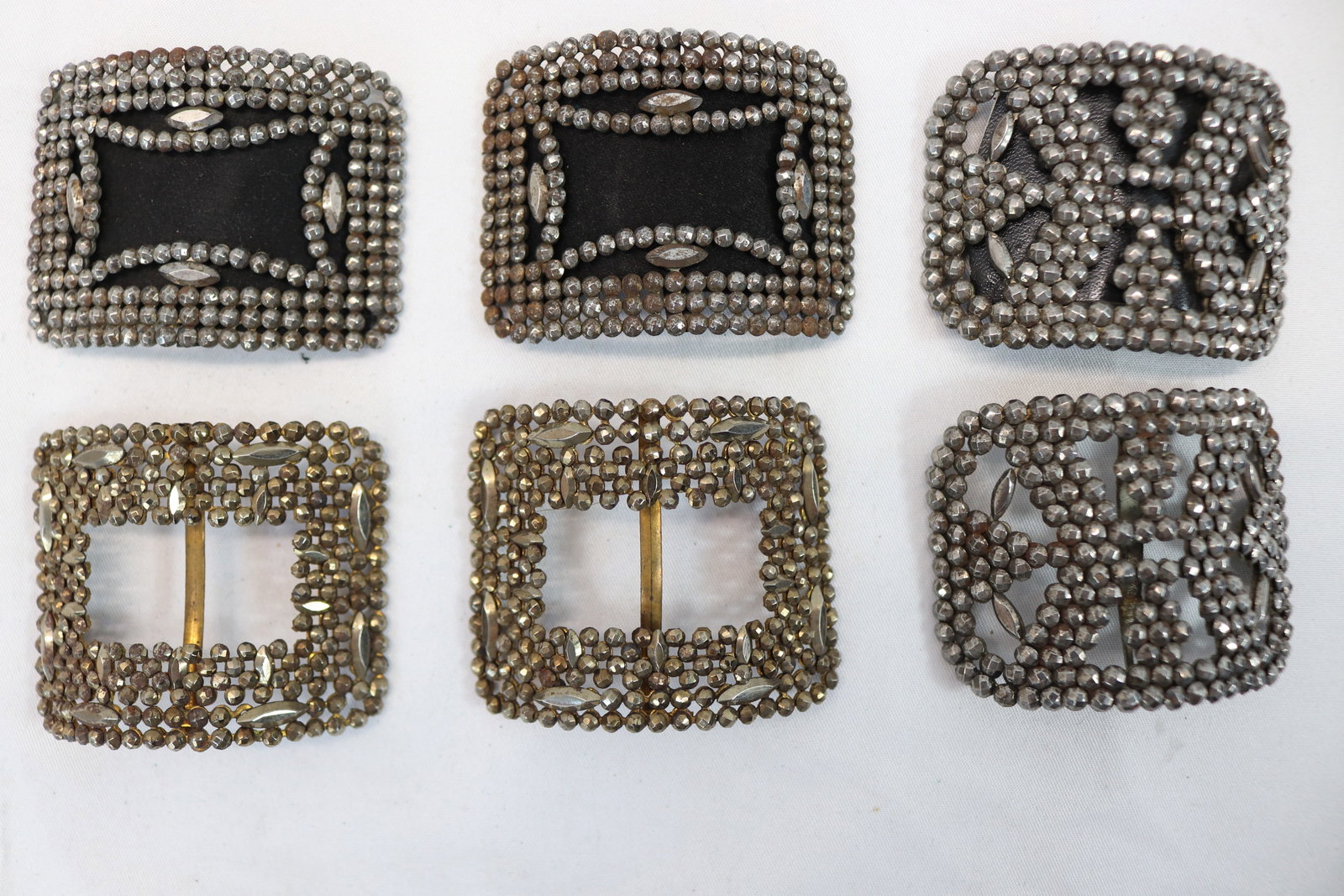 Lot of 3 Pair Victorian Steel Cut Shoe Buckles: see photo's