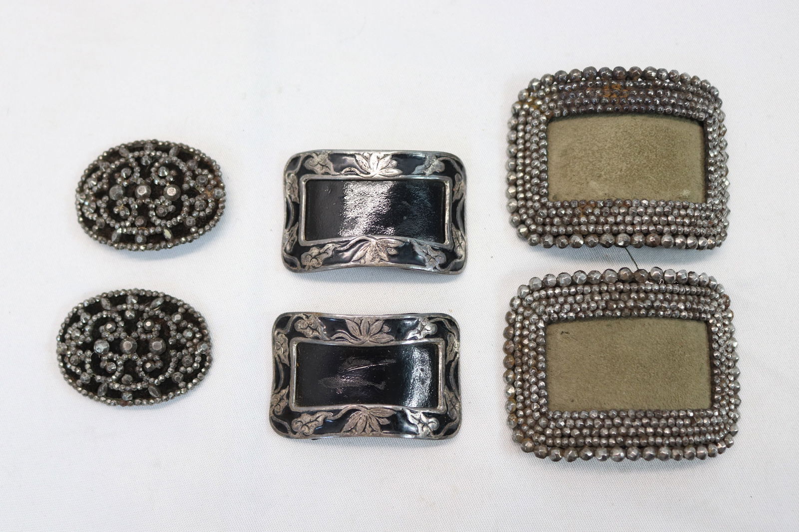 Lot of 3 Pair Antique Shoe Buckles (1 of 3)