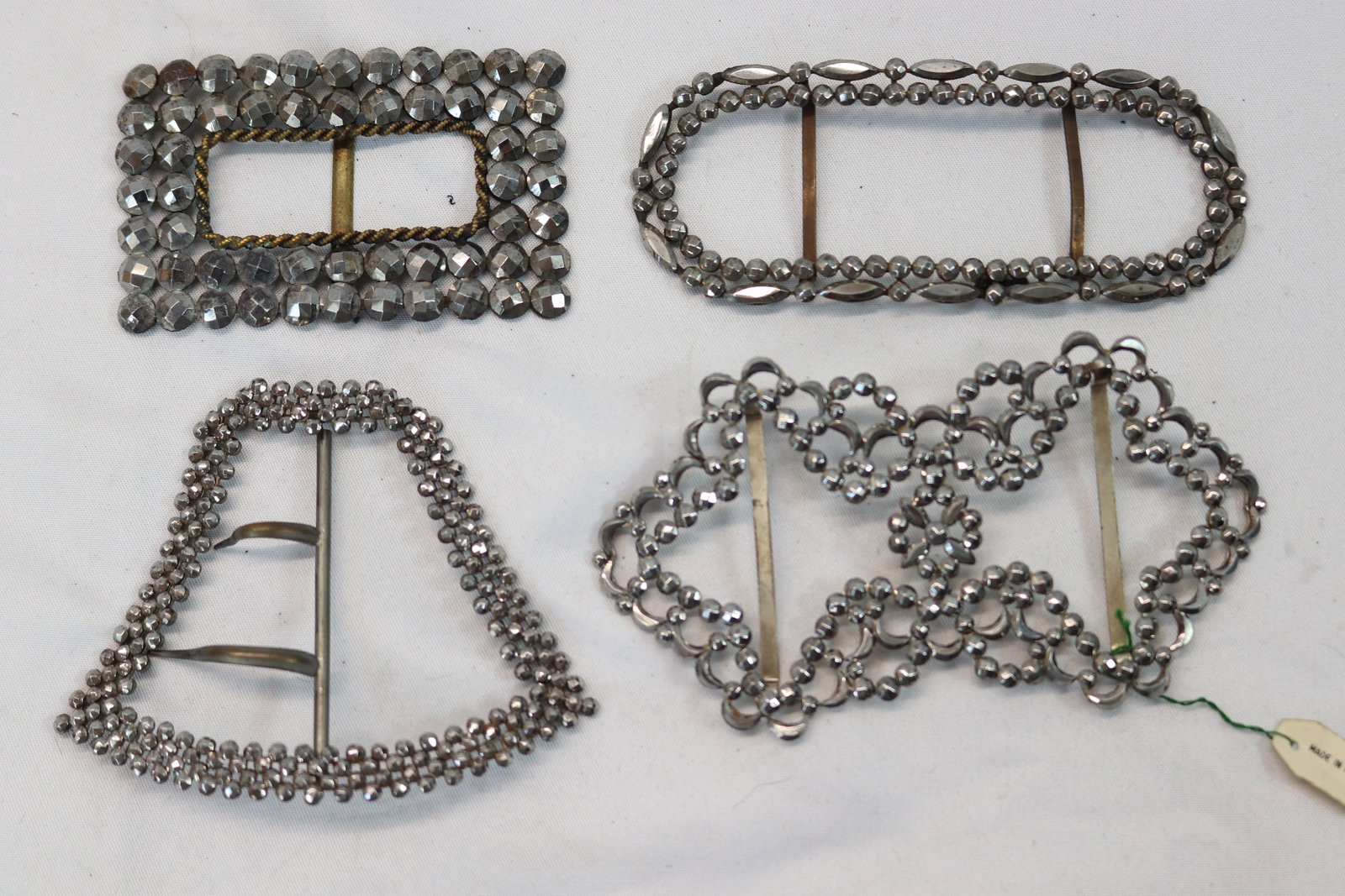 Lot of 4 Victorian Dress Belt Buckles, Old Store Stock (1 of 3)