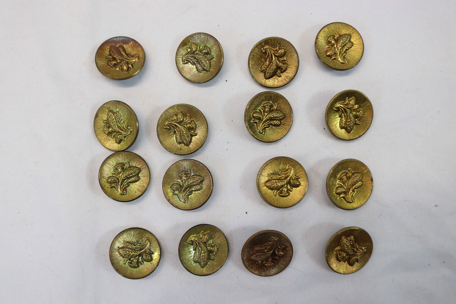 Lot of 16 Victorian Gold Metal Picture Buttons (1 of 3)