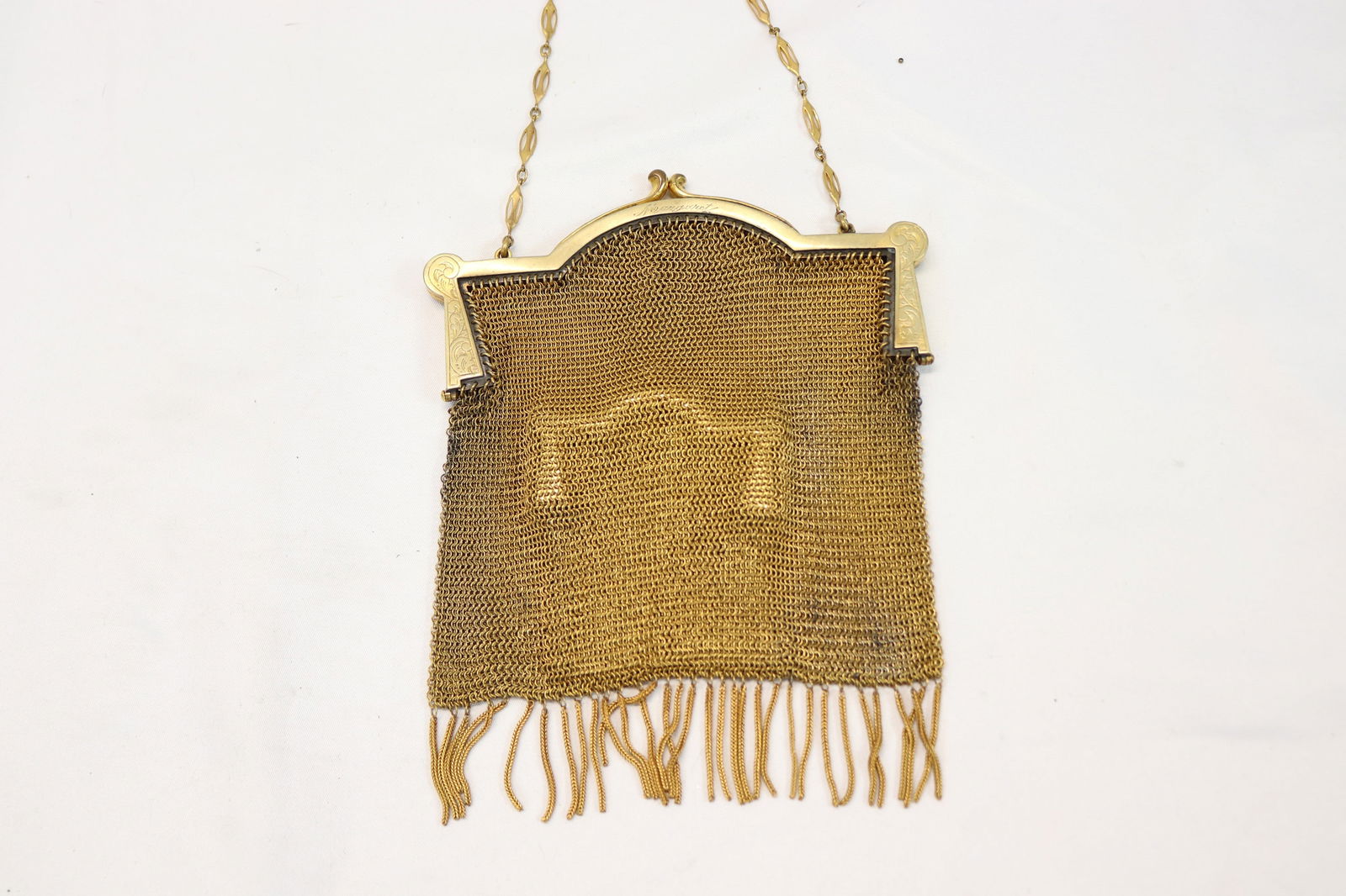 Antique Gold Chain Link Purse with Matching Change Purse (1 of 9)