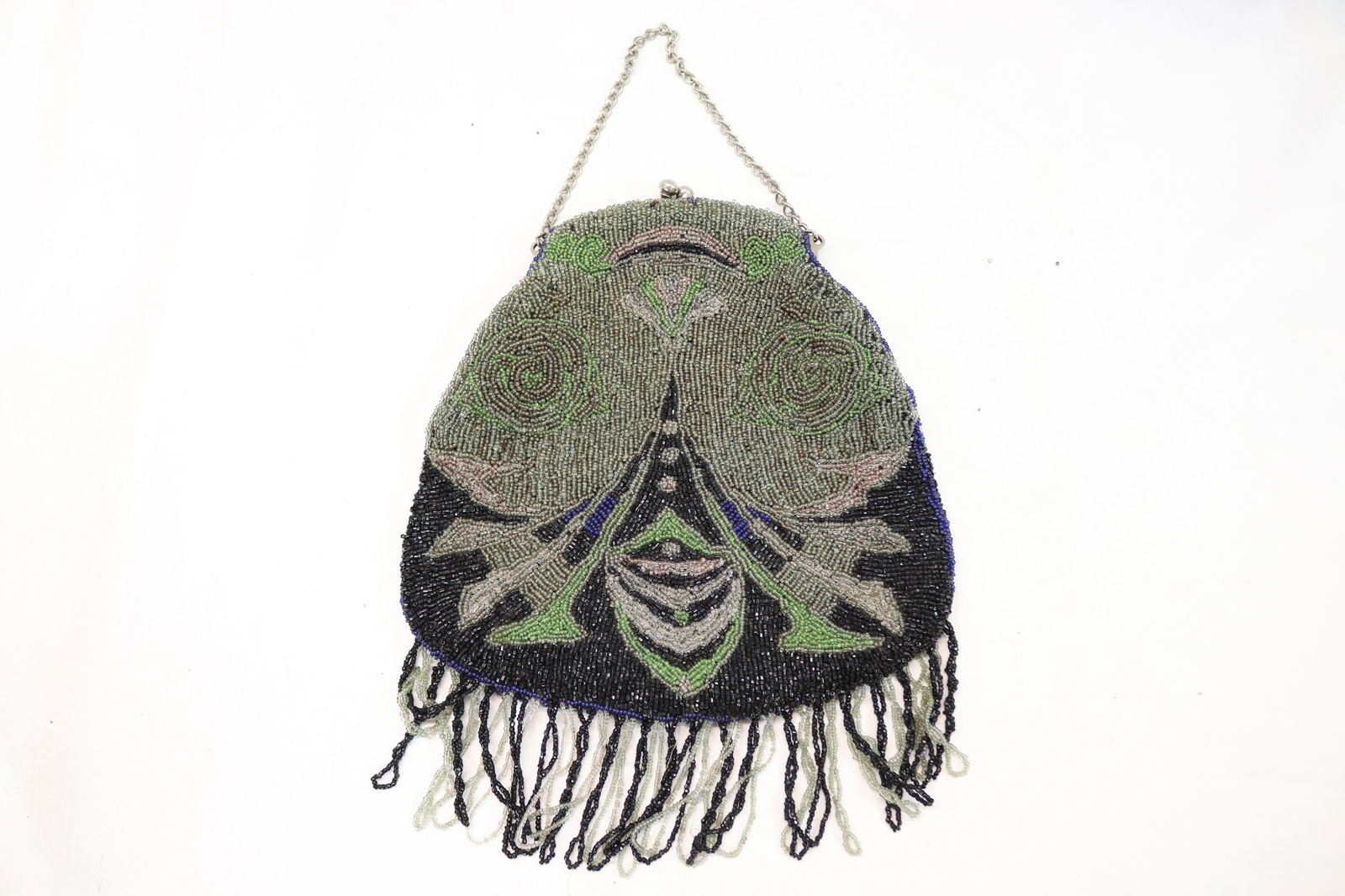 Vintage Deco Beaded Purse with Beaded Fringe (1 of 9)