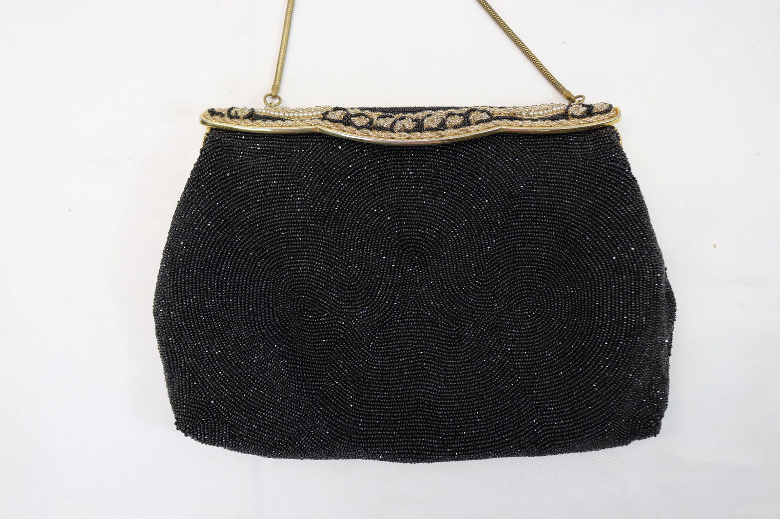 Vintage 1950's Magid Black Beaded Purse with Beaded Frame/Clasp (1 of 5)