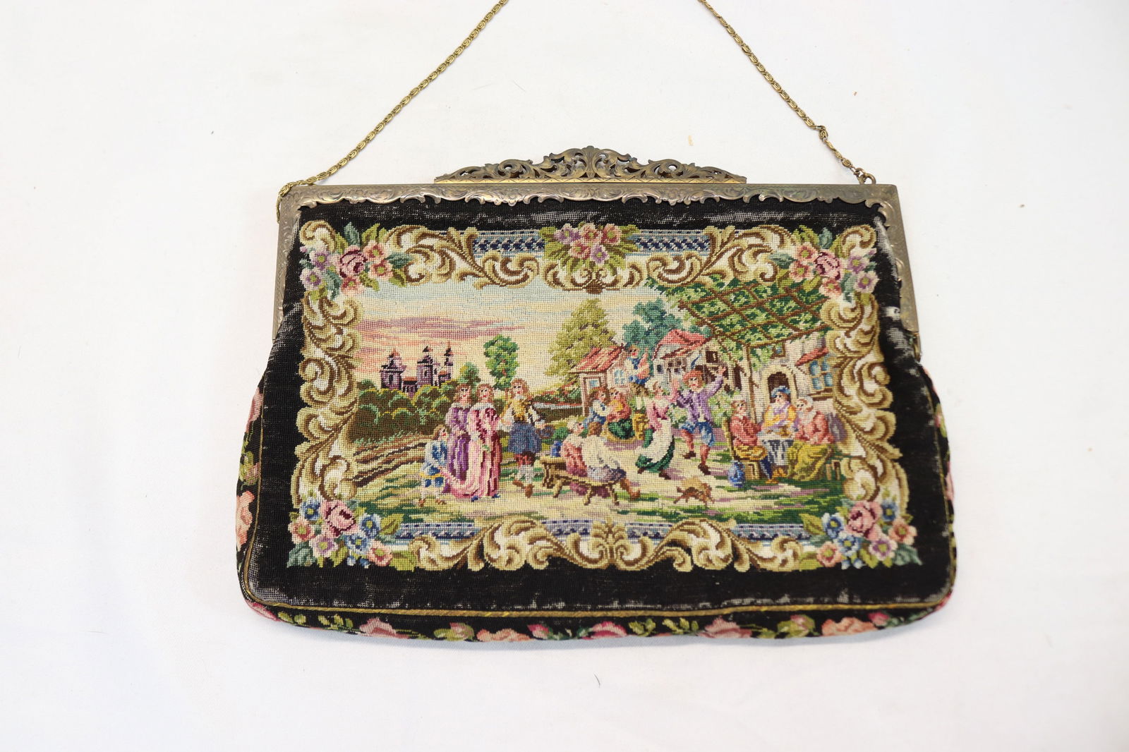 Antique NBM Austria Petti Point Purse Change purse on chain inside (1 of 10)