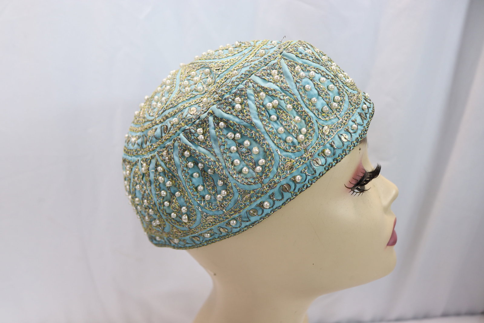 Vintage Beaded & Metallic Thread Ottoman Style Hat: see photo's