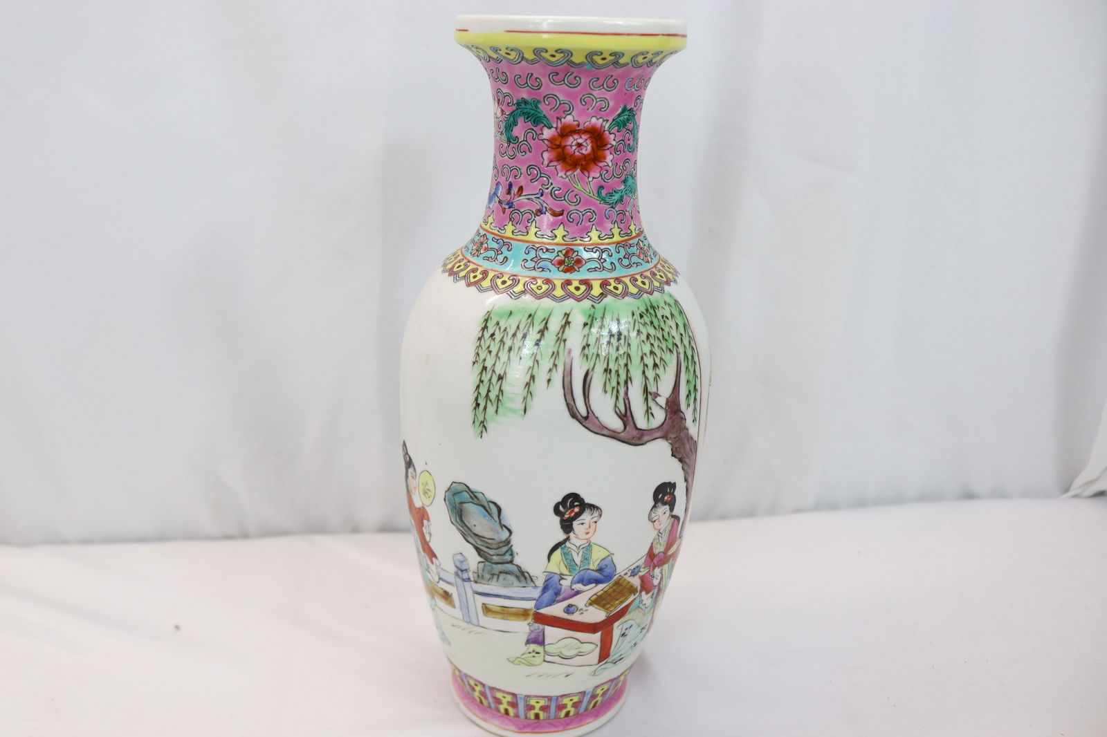 Antique Famile Rose Hand Paint & Signed Vase (1 of 8)