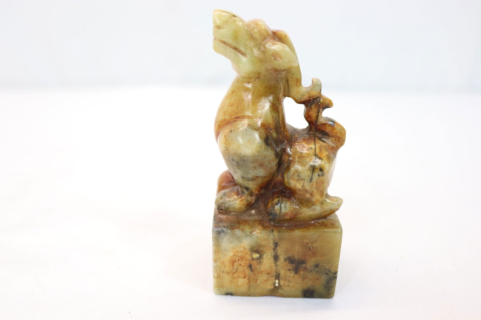 Antique Hand Carved Jade Foo dog Chop (1 of 5)