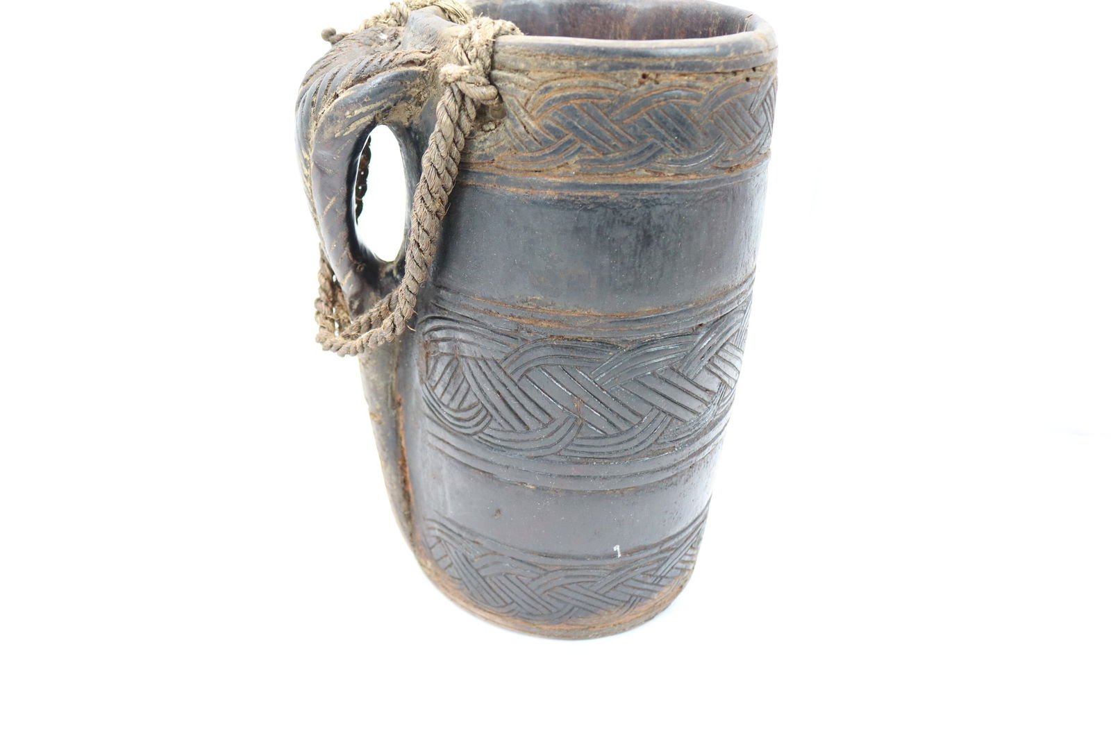 Antique Tibetan Wood Hand Carved Yak Milk Bucket (1 of 5)