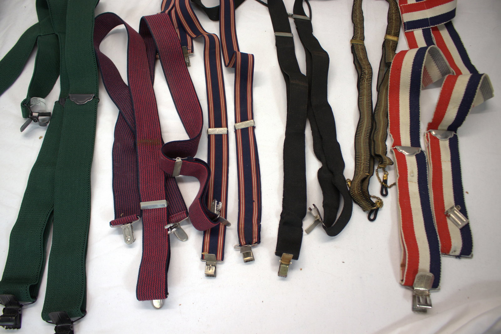 Lot of 6 Pair Men's Vintage Suspenders: see photo's