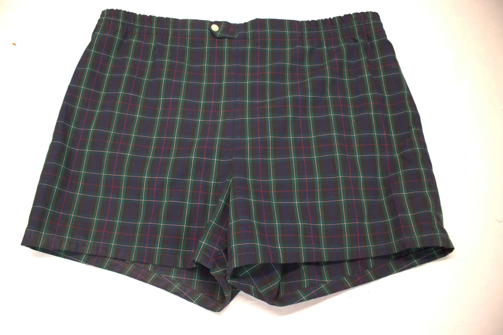 Vintage 1960's Jantzen Blue & Green Tartan Plaid Men's Bathing Trunks (1 of 5)