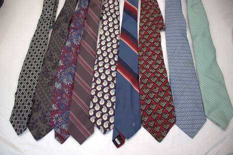 Lot of 6 Men's Vintage Ties, Some Silk: E. Zegna, Lilly Dache', Liberty, Vineyard Vines, Lanvin, & Pierre Cardin, see photo's