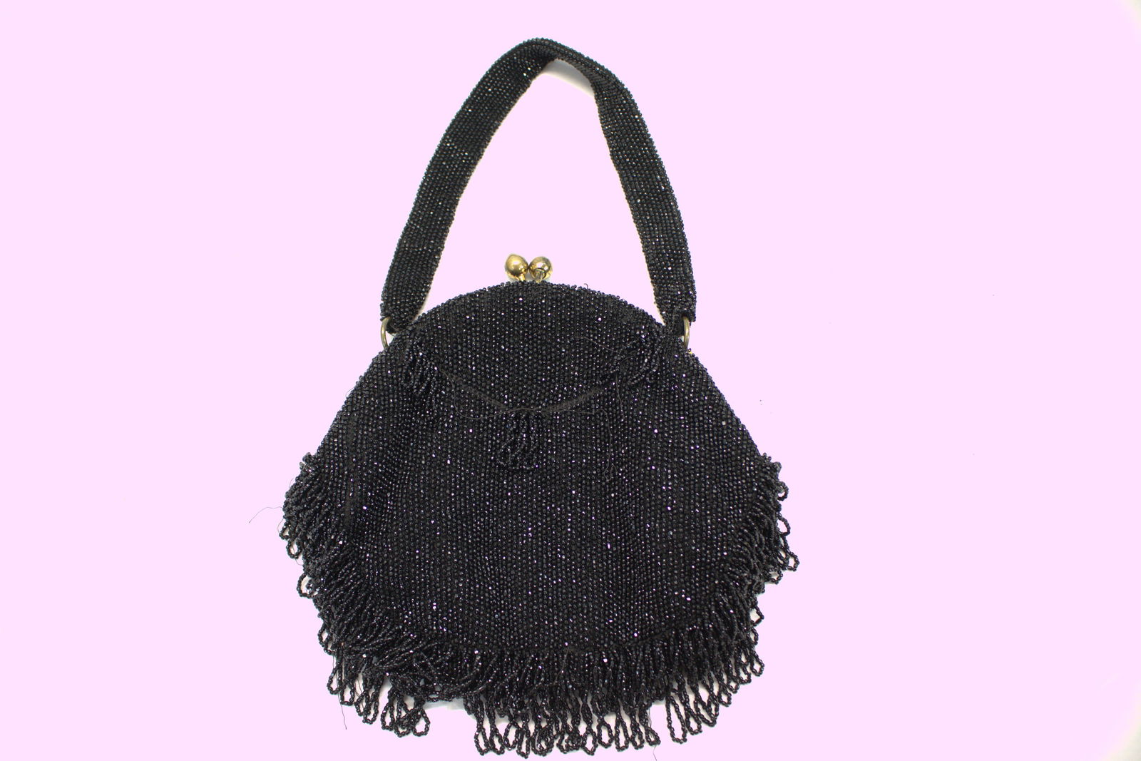 Vintage Bags by Josef Black Beaded Purse, Made in Belgium (1 of 5)
