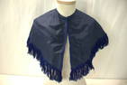 Civil War Era Blue Silk Capelet with Silk Fringe