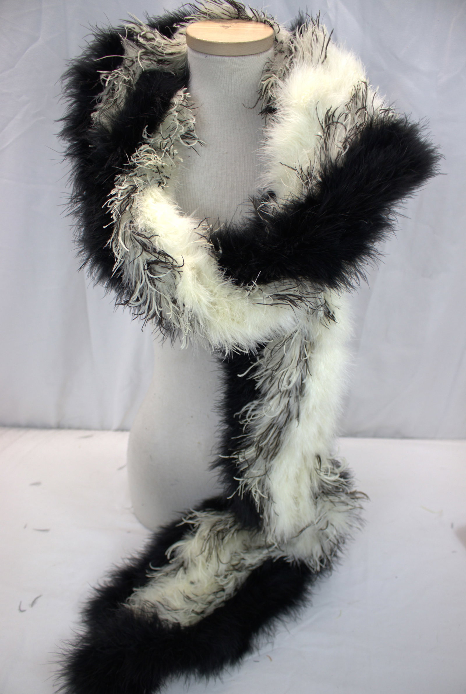 Edwardian Black & White Feather Boa (1 of 3)