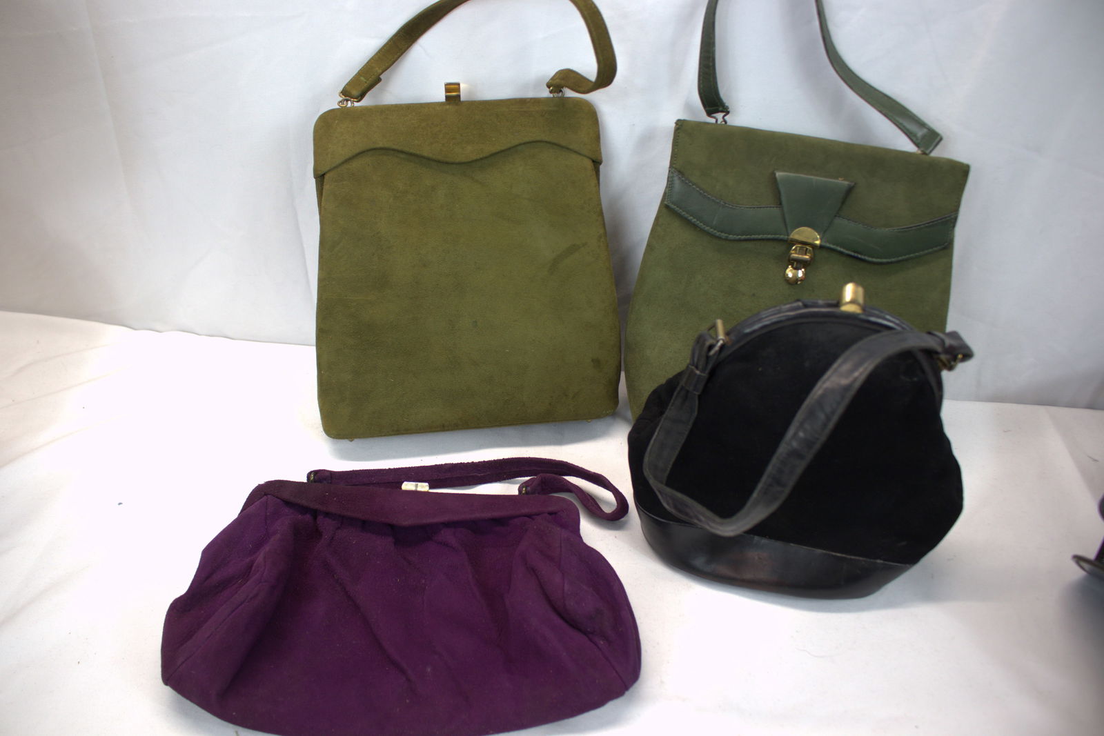 Lot of 4 Vintage Suede Purses (1 of 18)