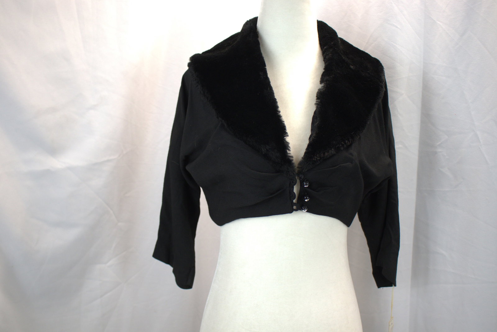 Vintage 1950's Old Store Stock Crop Jacket with Faux Fur Collar (1 of 9)