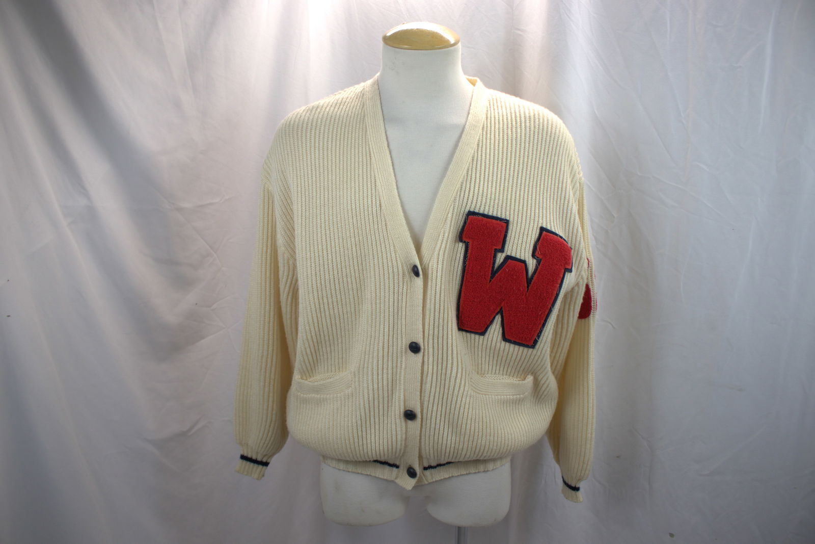 Vintage Authentic WHIPP Knit Letter Sweater, "W" Squadron Club '58 (1 of 6)