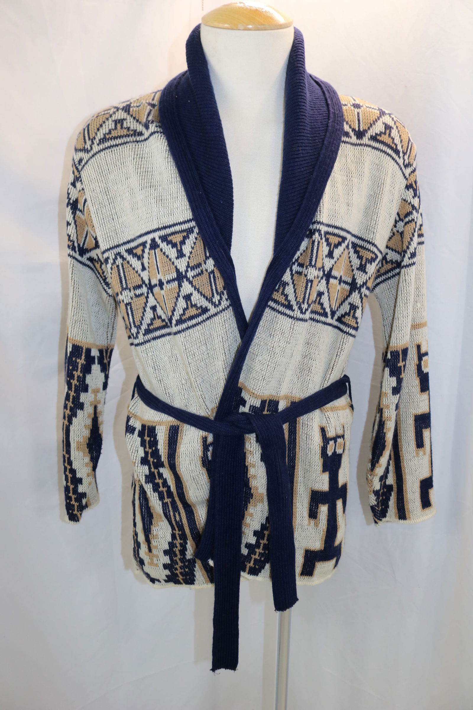 Vintage 1970's Sportswear Men's Wrap Sweater with Tie Belt (1 of 6)