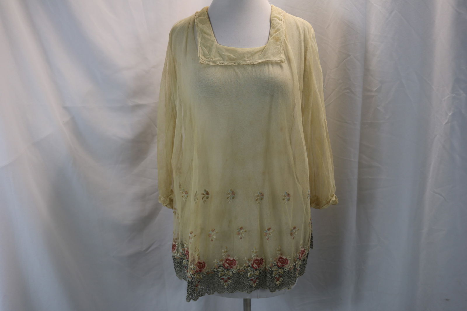 Edwardian Sheer Net Embroidered Blouse (1 of 9)