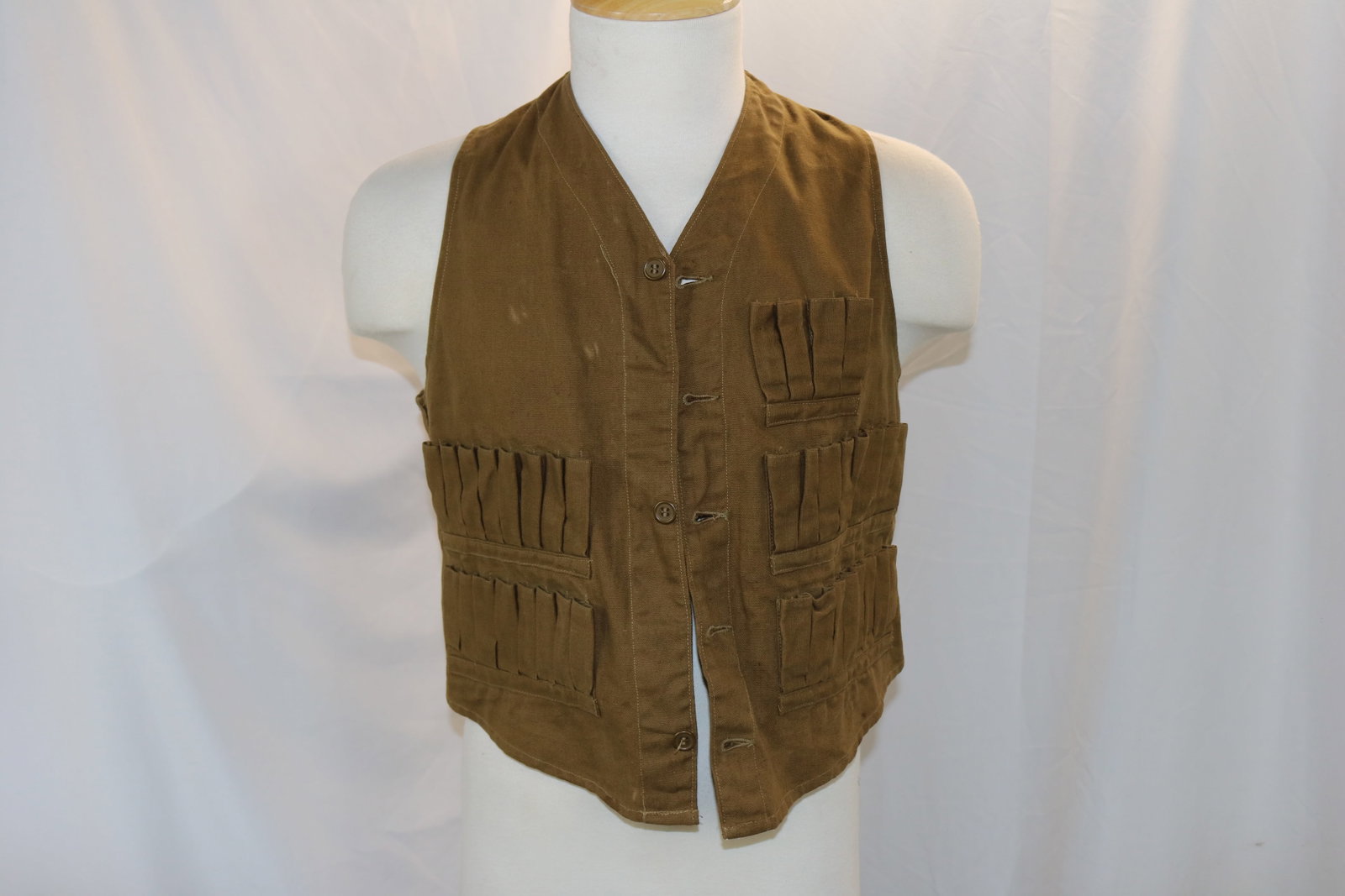 Early 1900's Haberdashers Ammunition Vest: approx. 38 chest, a couple stains, see photo's