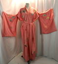 Stunning Vintage Pink Silk Butterfly Embroidered Kimono