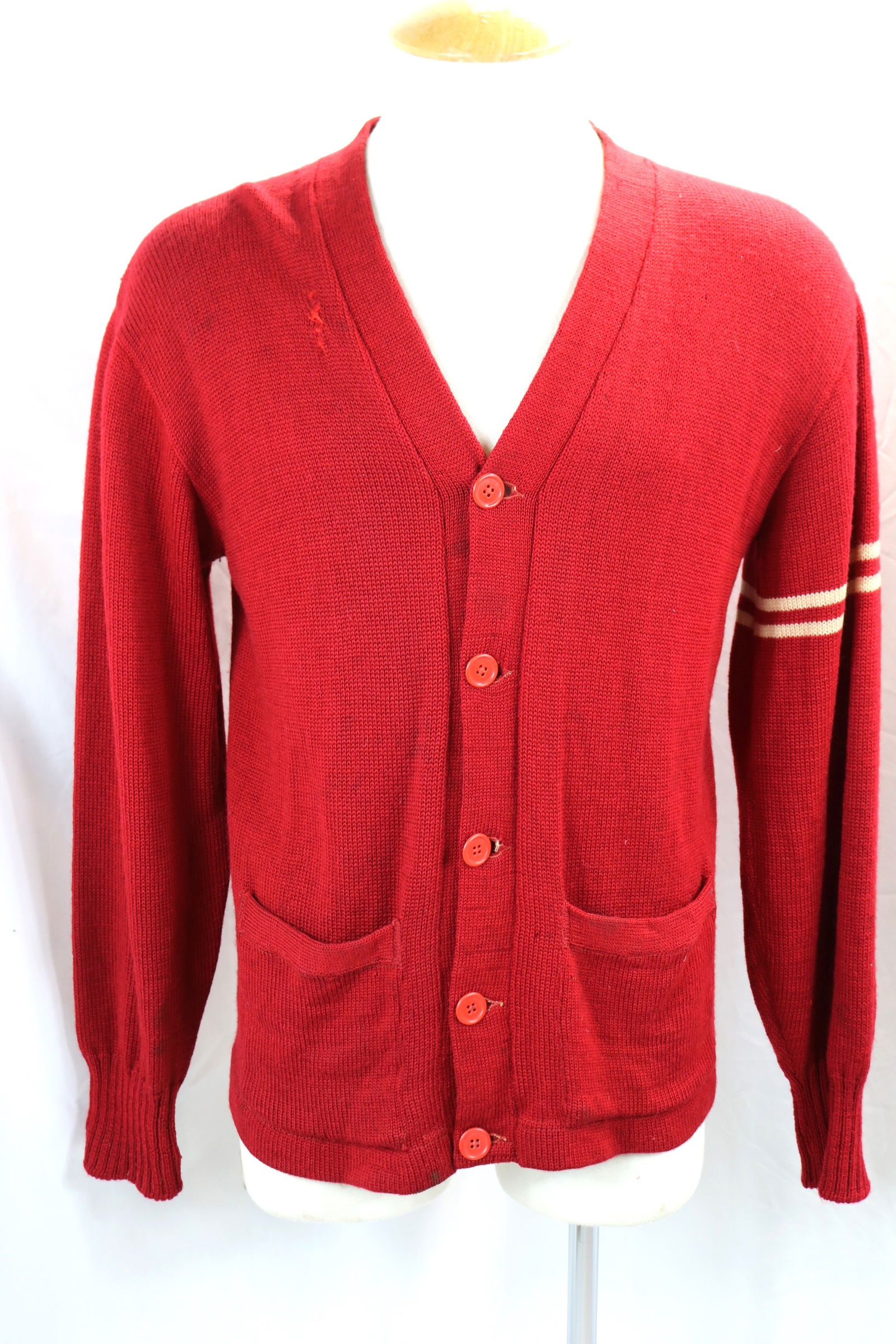 Vintage 1920's Men's Oliver Bros. Inc. Red Athletic Cardigan Sweater (1 of 16)