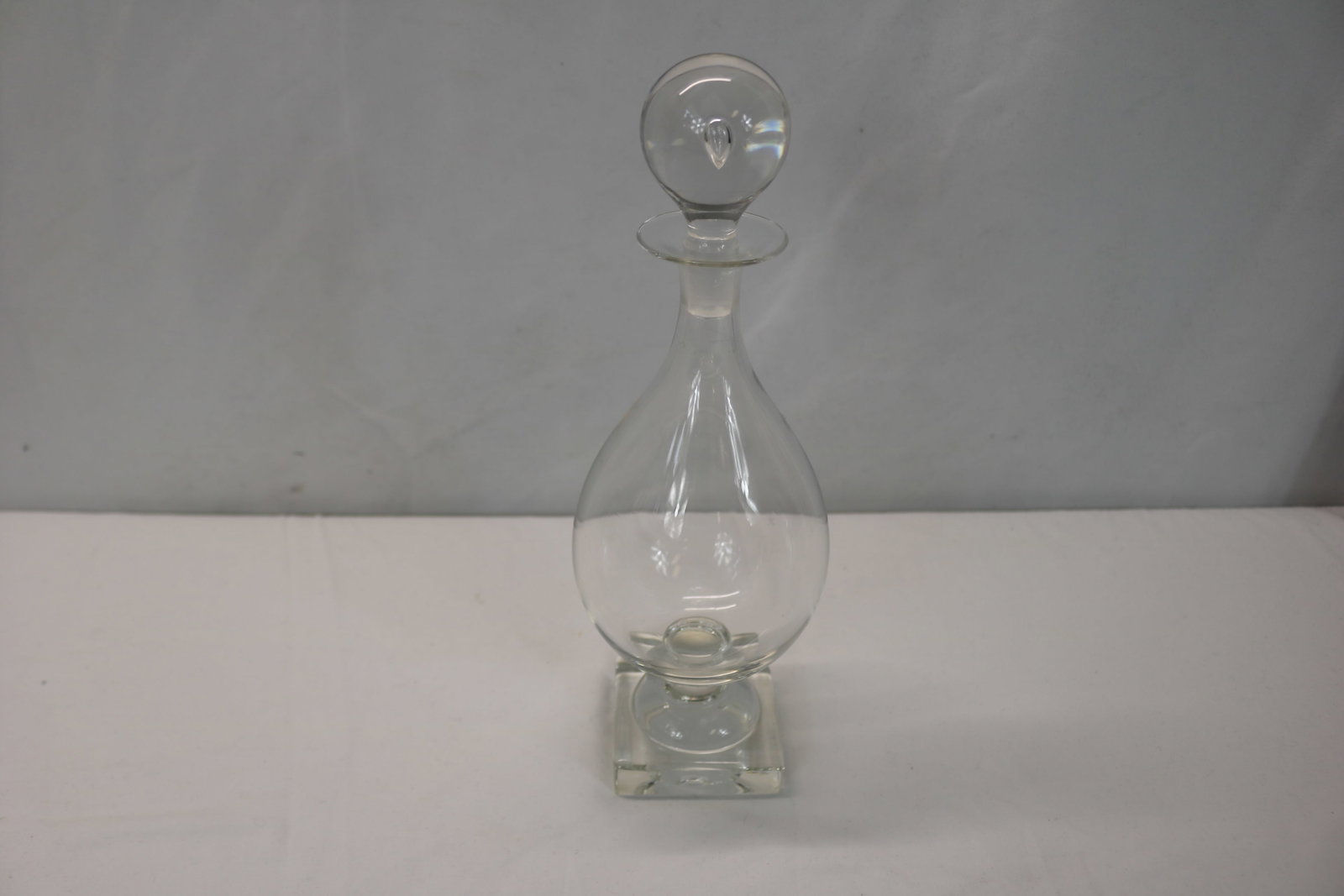 Vintage Pairpoint Gunderson Decanter with Original Stopper: approx. 11 inches to top of stopper, good condition, see photo's