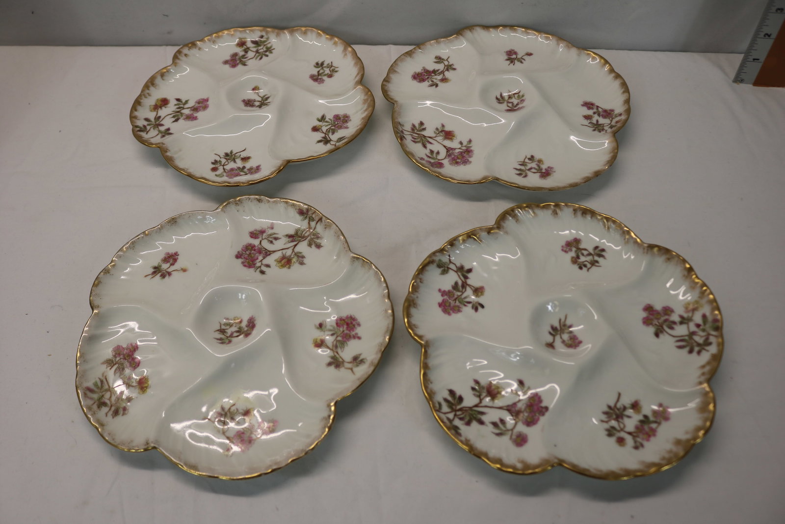Lot of 4 Haviland Limoges Oyster Plates (1 of 7)