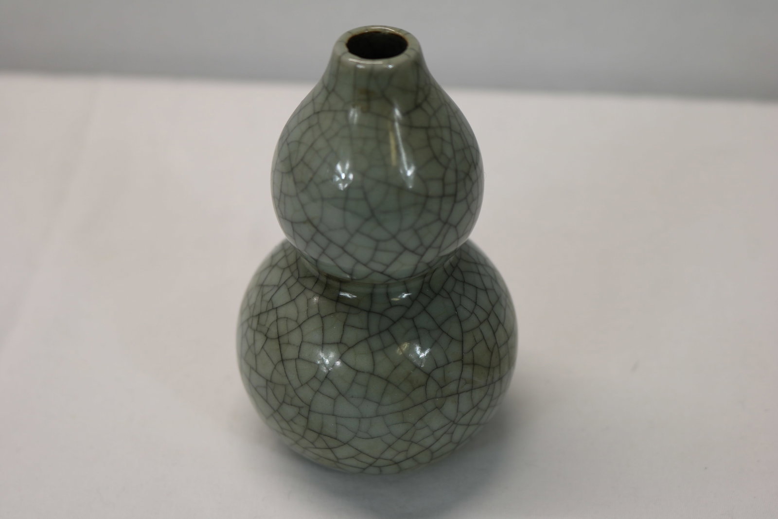 Small Chinese Celadon Green Crackle Porcelain Bud Vase (1 of 5)