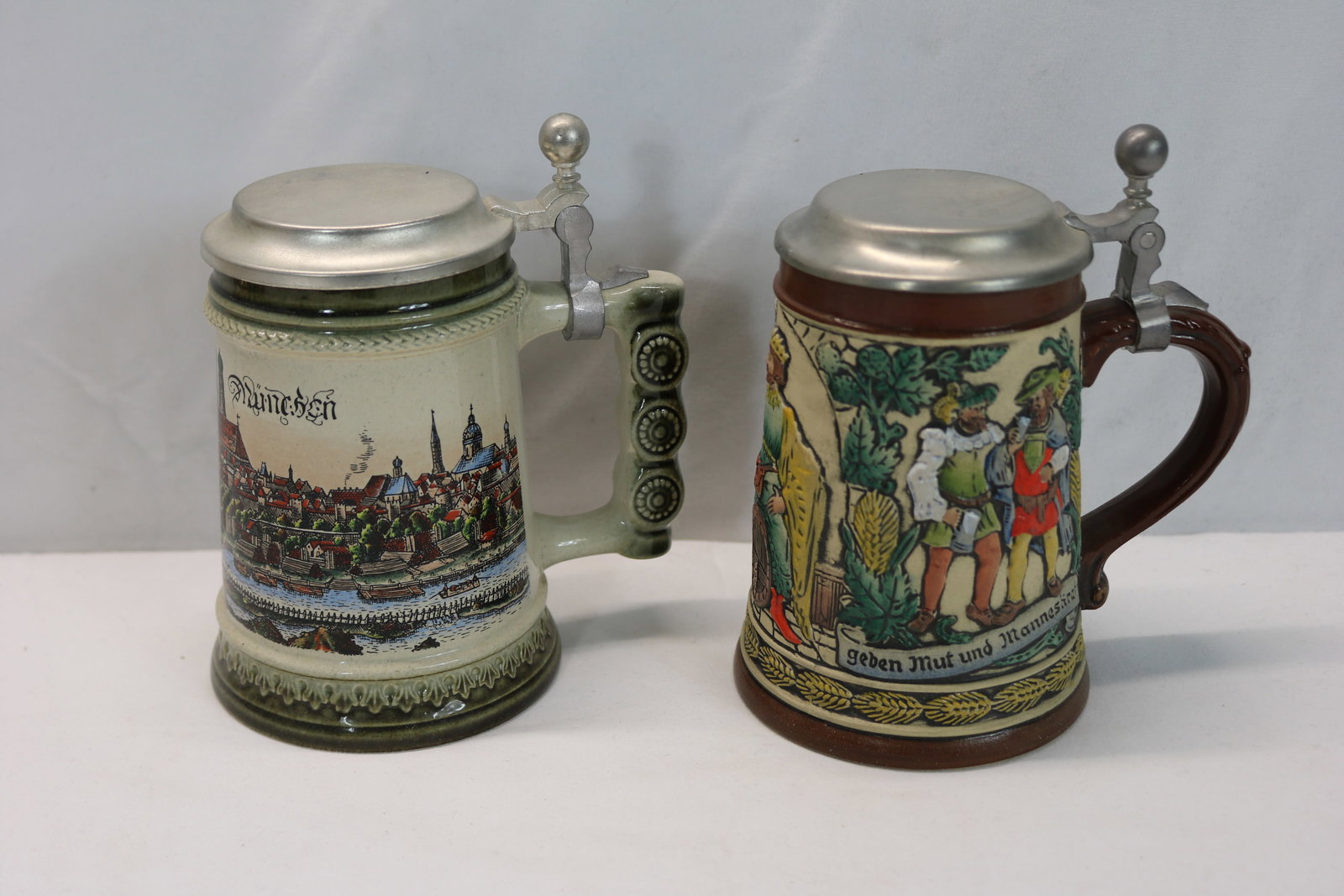 Lot of 2 West Germany Gerzit Original Steins with Pewter Tops (1 of 13)
