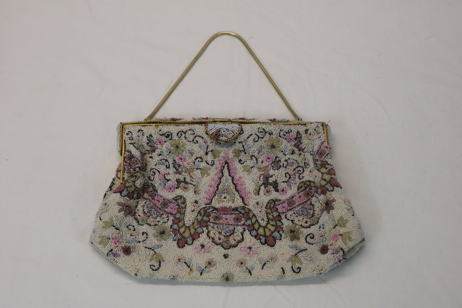 Beautiful French Beaded Purse with Beaded Clasp (1 of 13)