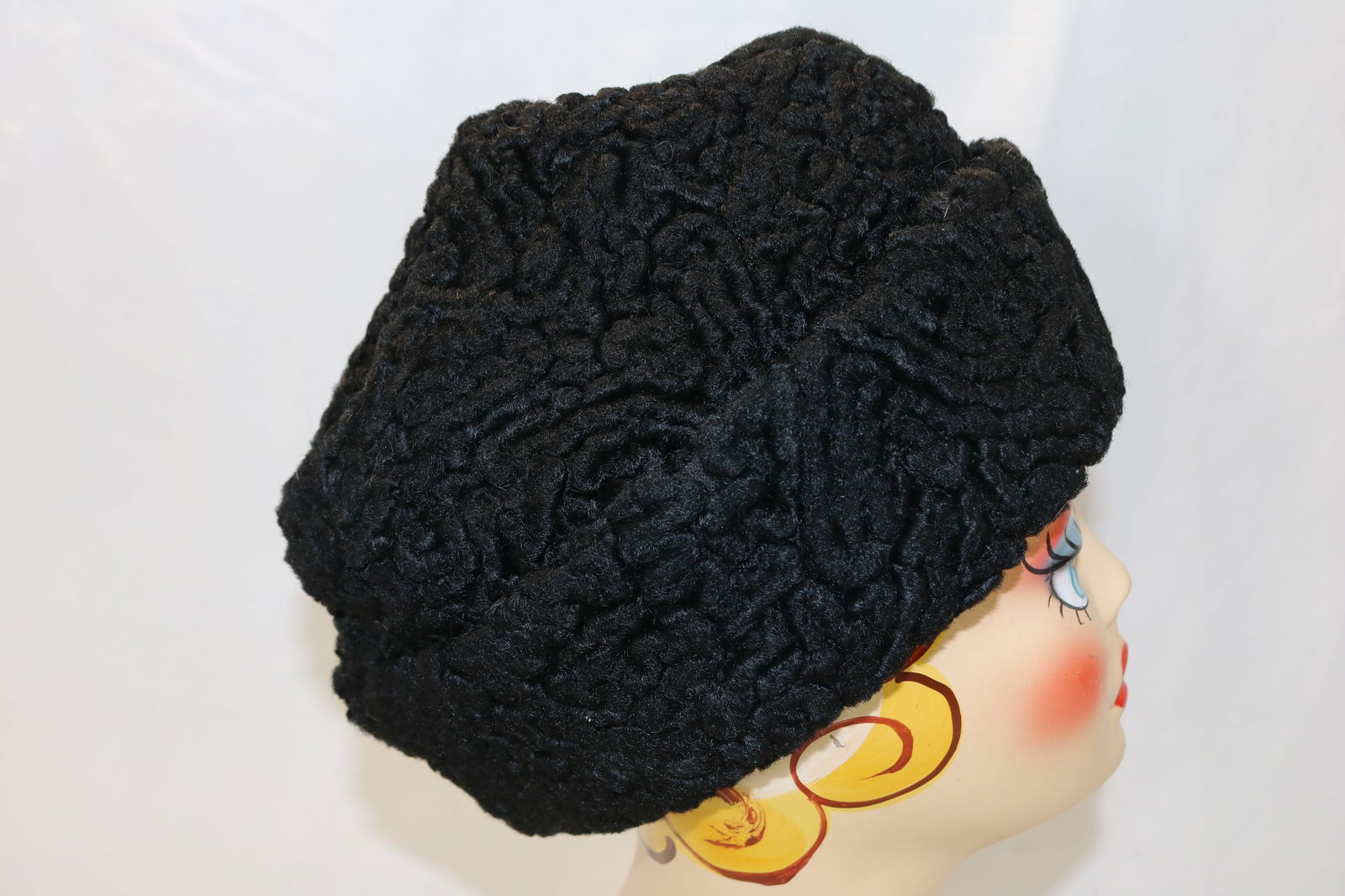 Vintage Men's Black Persian Lamb Cossack Hat (1 of 9)