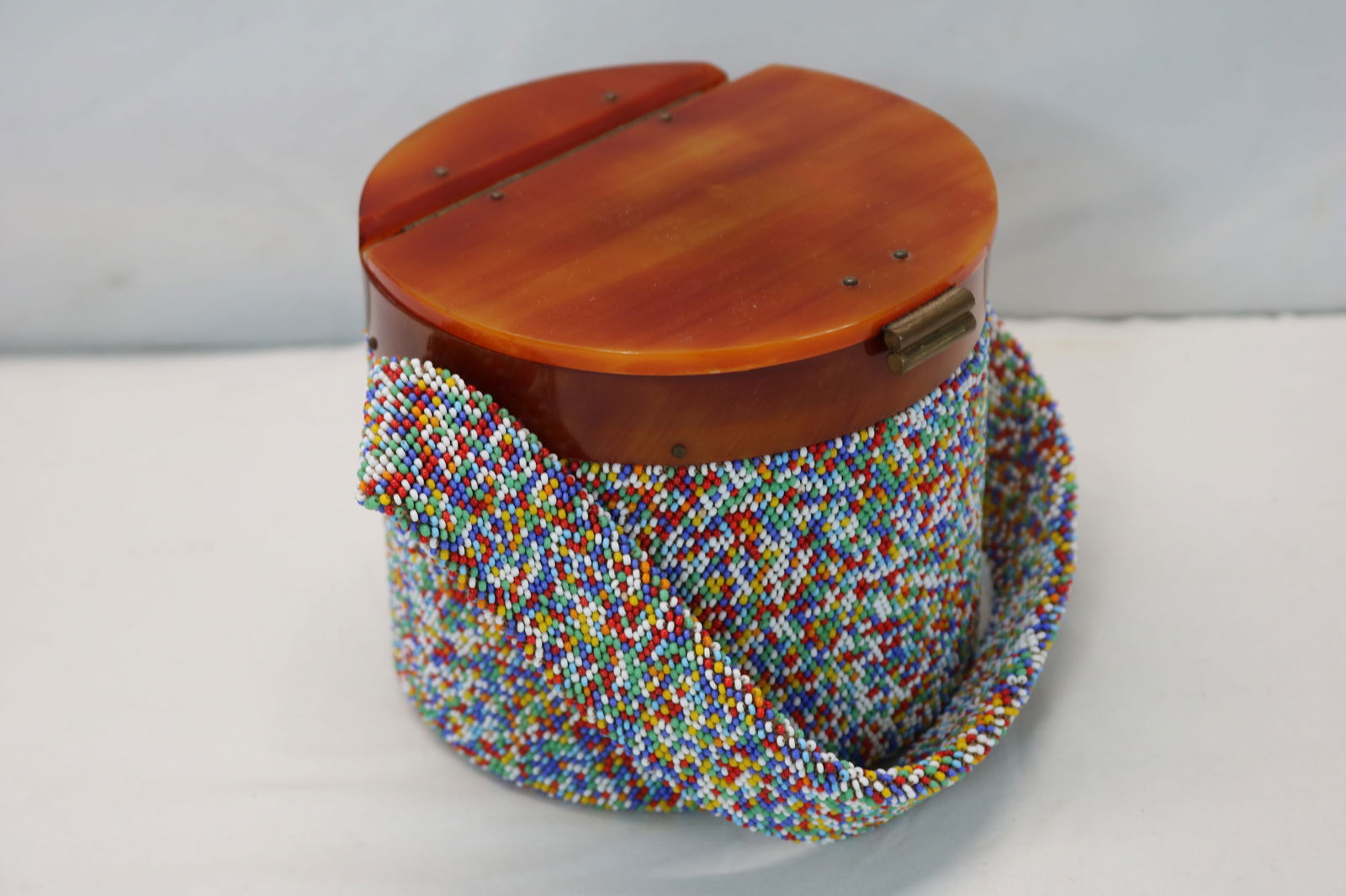Vintage Michels Drew Beaded & Lucite Box Purse (1 of 9)