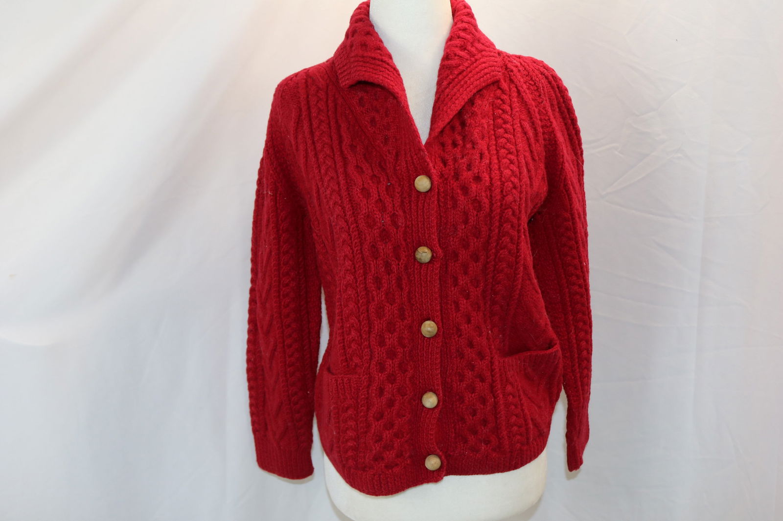 Vintage 1960's Mairtin Stanoun Scottish Red Wool Knit Sweater (1 of 6)