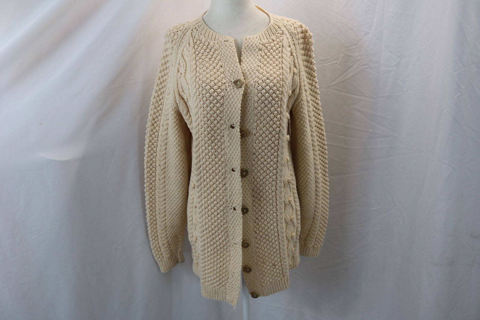Vintage Irish Hand Knit Wool Cardigan Sweater (1 of 7)