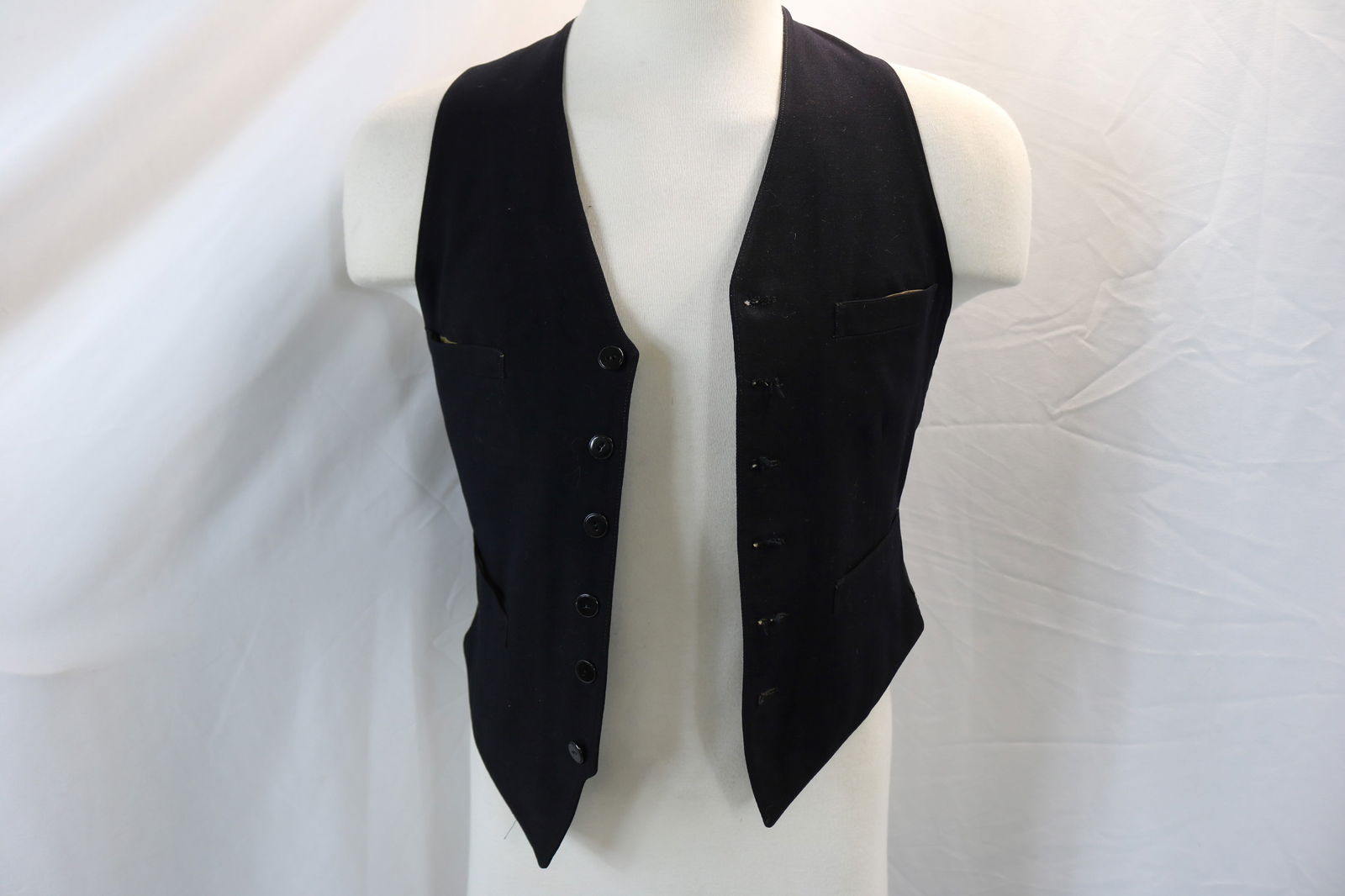 Vintage 1916 Men's Black Wool Vest (1 of 7)