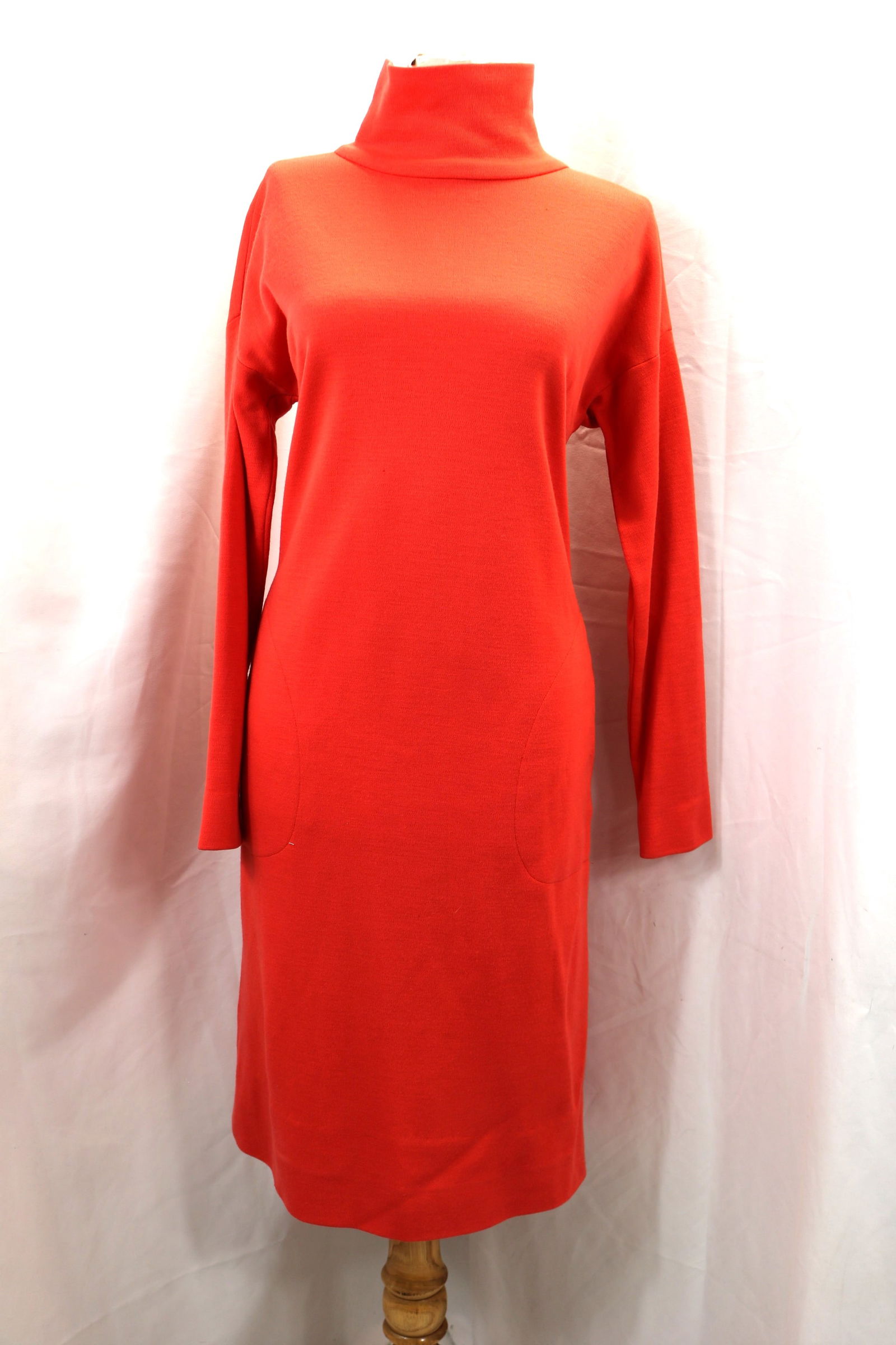 Vintage 1970's Bonnie Cashin, Sills Orange Knit Dress with Large Side Front Pockets (1 of 7)
