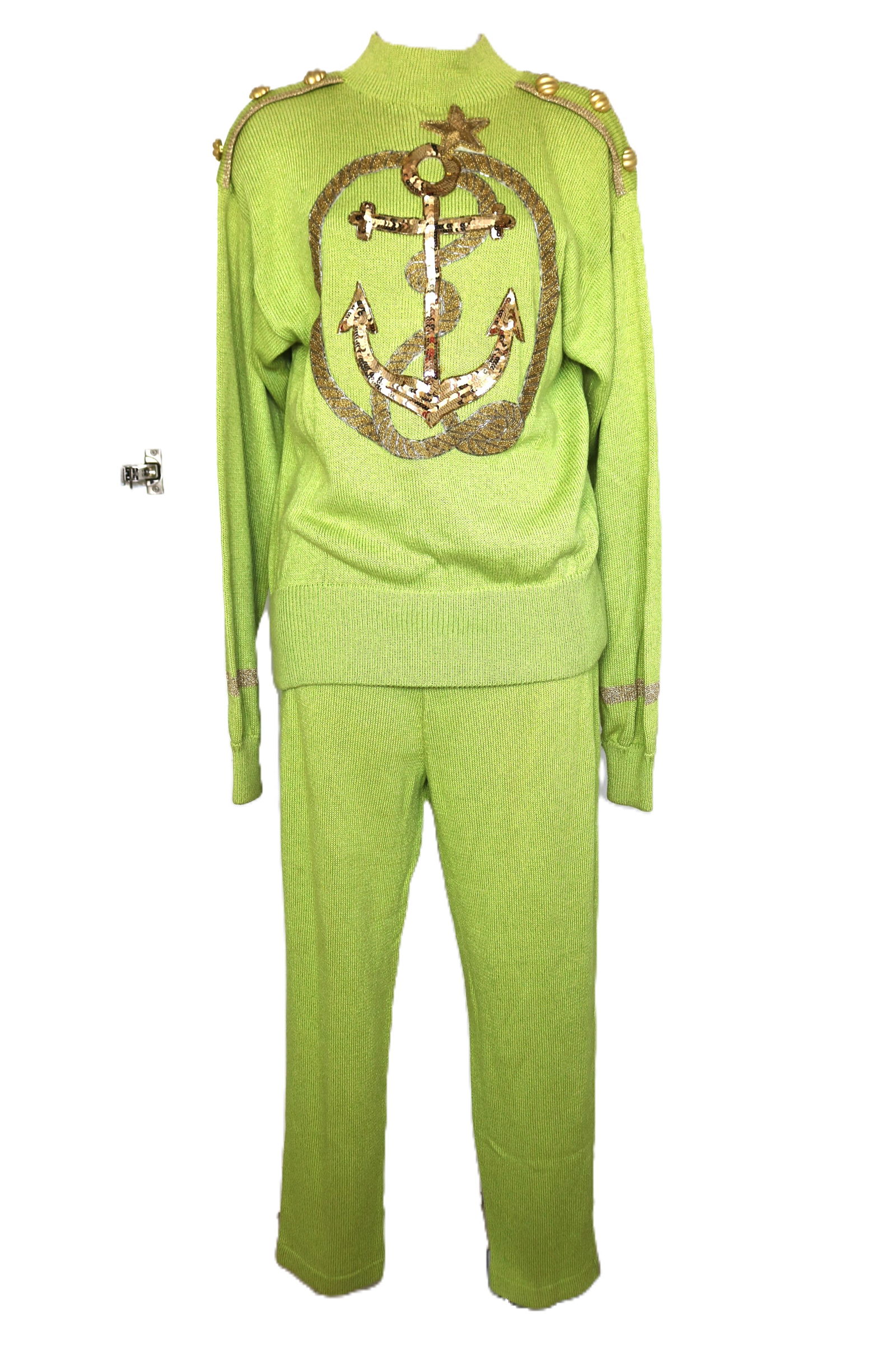 Vintage Sumiko of America Green Knit Sweater & Pant Set (1 of 8)