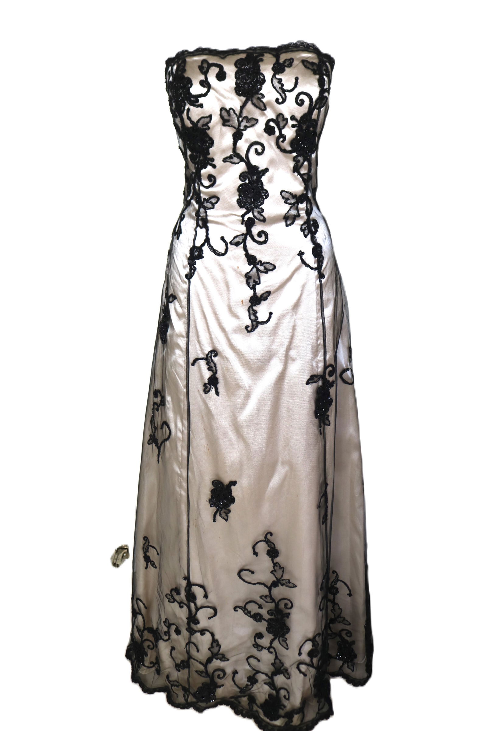 Vintage Modern Hannah's Black Tulle & Sequin Strapless Evening Gown (1 of 8)