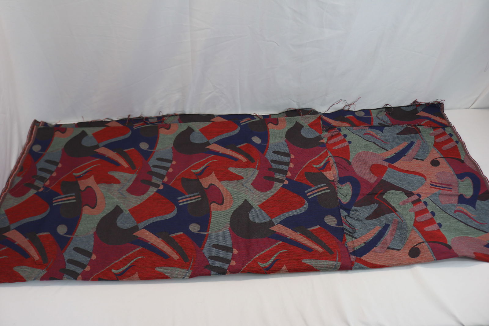 Vintage Abstract Print Upholstery Fabric, 92 inches (1 of 2)