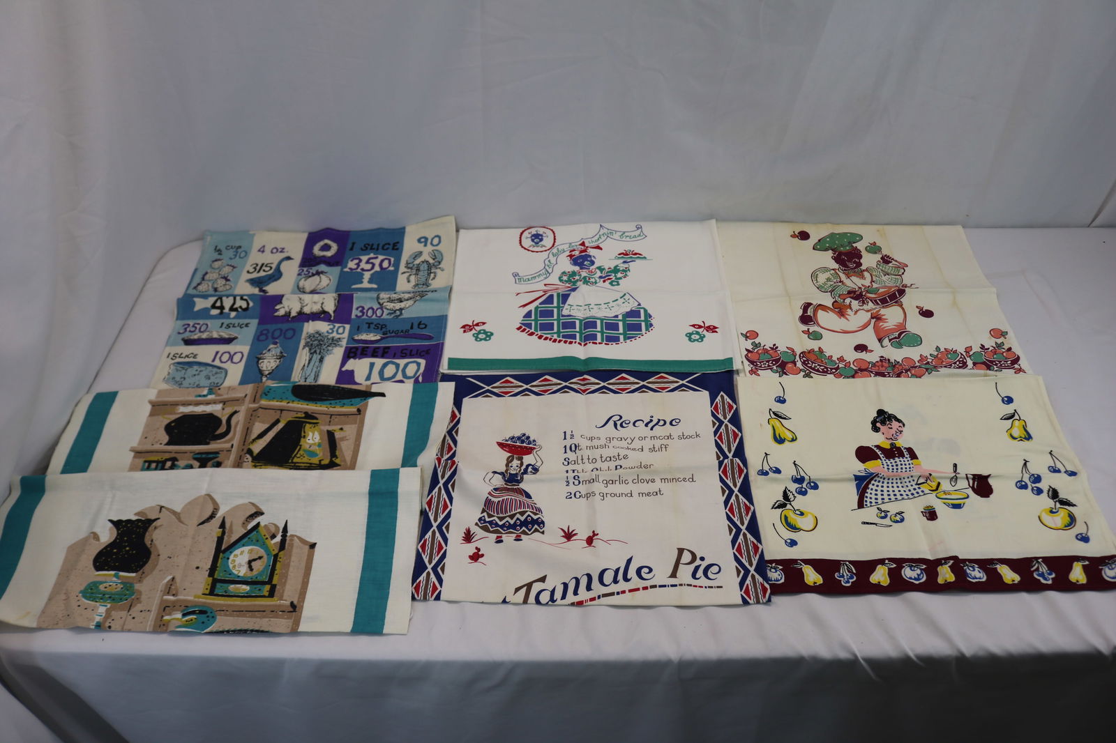 Lot of 7 Vintage Old Store Stock Kitchen Towels, Black Memorabilia, Recipe & More (1 of 9)