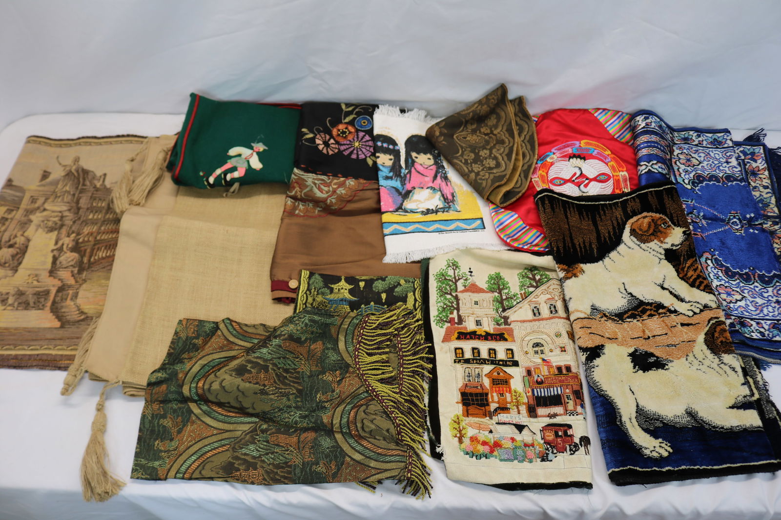Lot of Tapestry, Velvet Wall Hangings, Needlepoint & More (1 of 15)