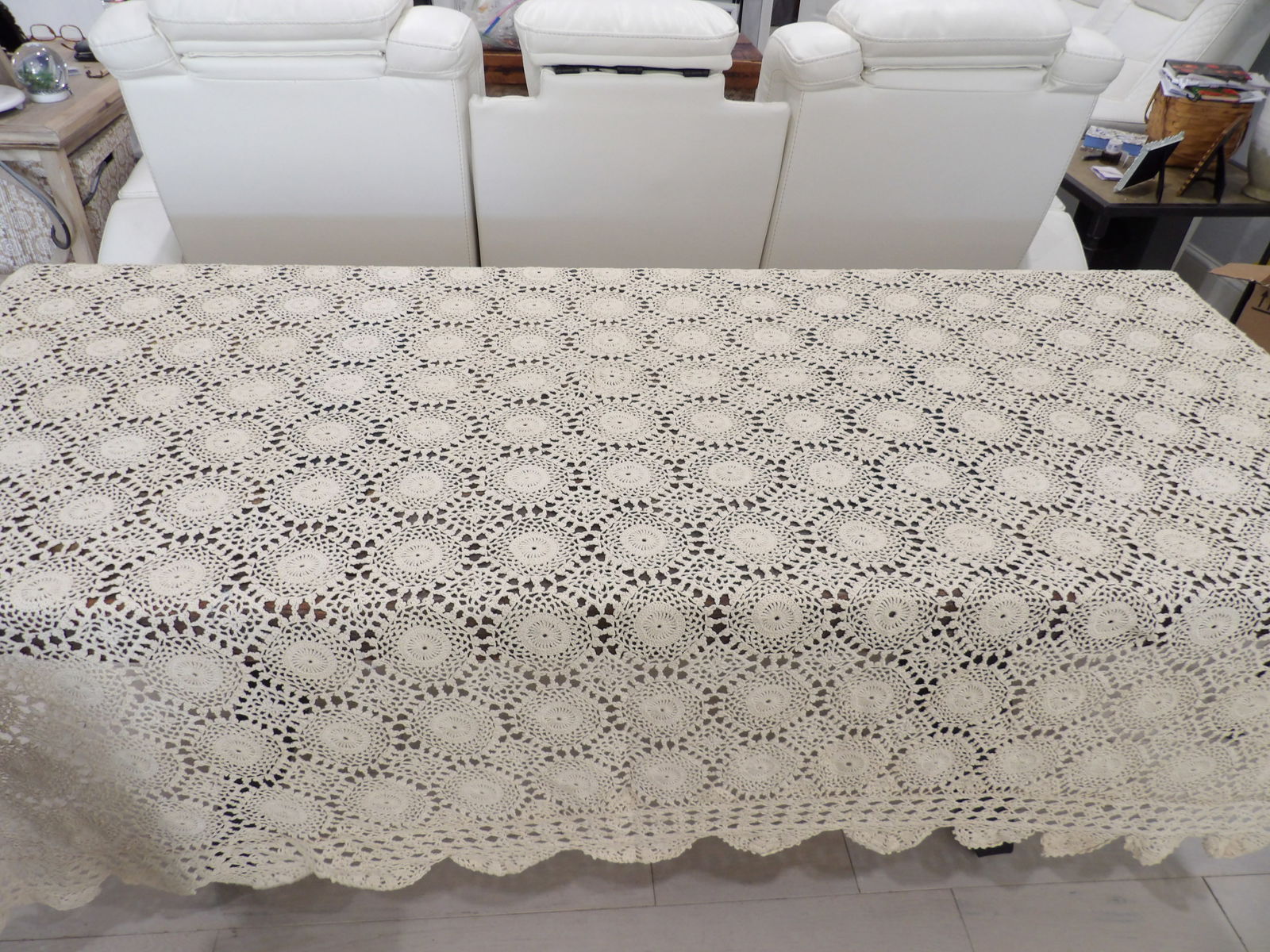 Vintage Hand Crochet Bedspread, 70 x 100 (1 of 6)