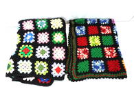 Lot of 2 Vintage Granny Square Afghans