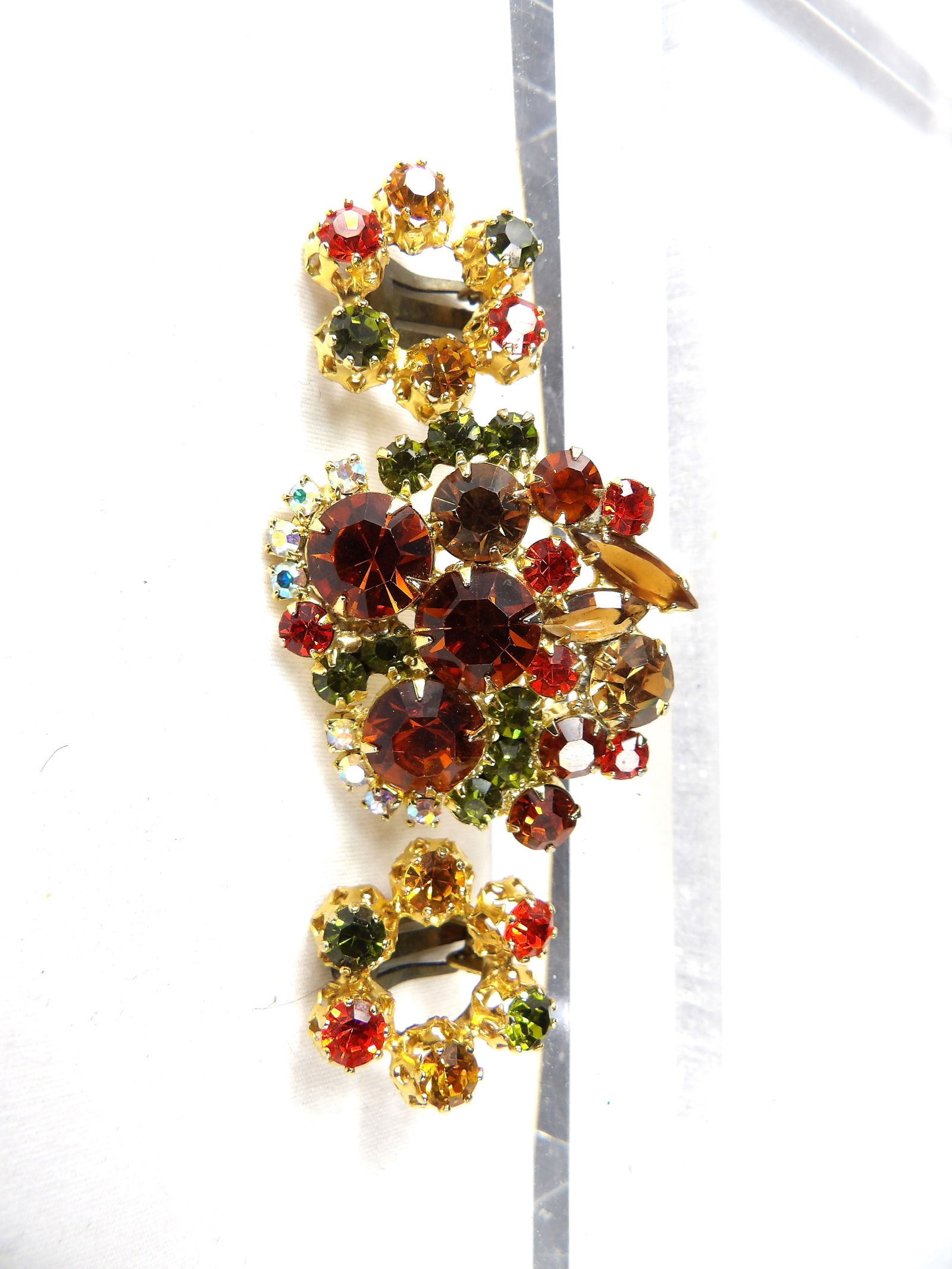 Vintage Colorful Brooch & Earring Set (1 of 2)