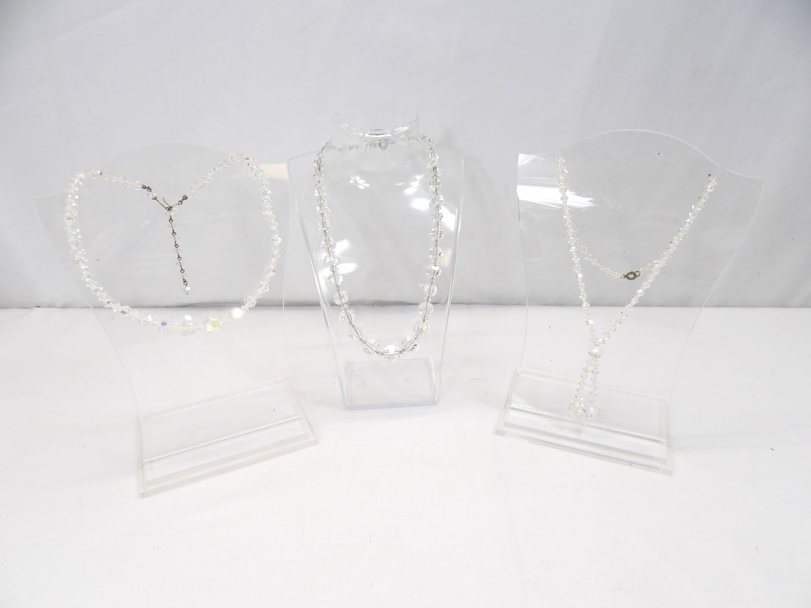 Lot of 3 Vintage Cut Crystal Necklaces, 1 with Tassels (1 of 9)